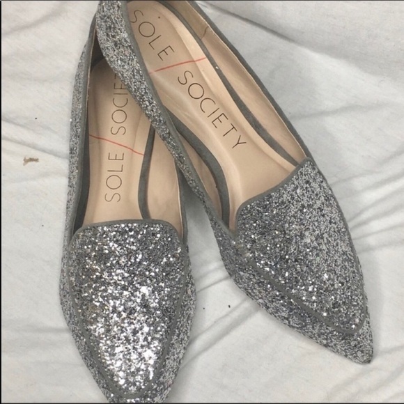 SOLE SOCIETY Cammila Silver "HiFive Glitter" - Picture 7 of 8